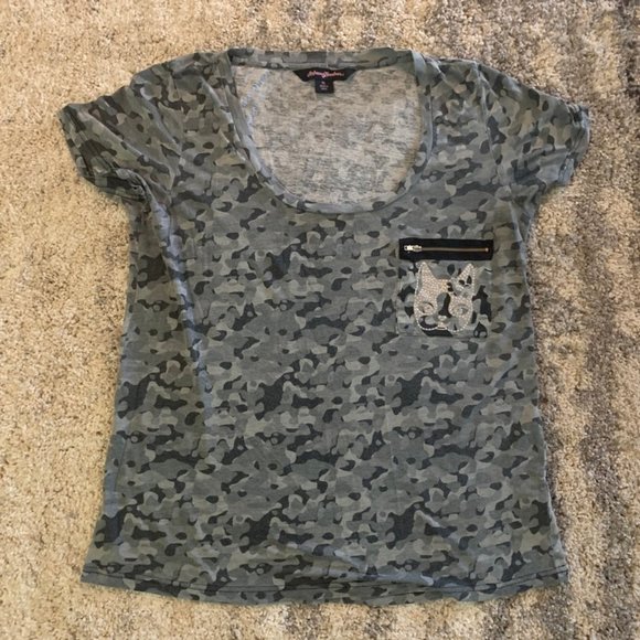 Gray Camo Frenchie Dog  Tee Shirt Womans sz XL - Picture 1 of 2